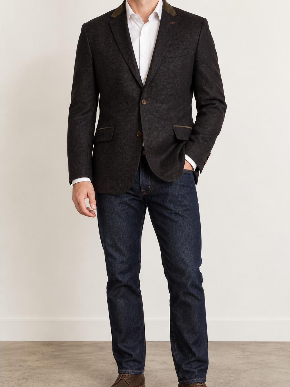 Ted Baker Men's Brown Patterned Single-Breasted Blazer